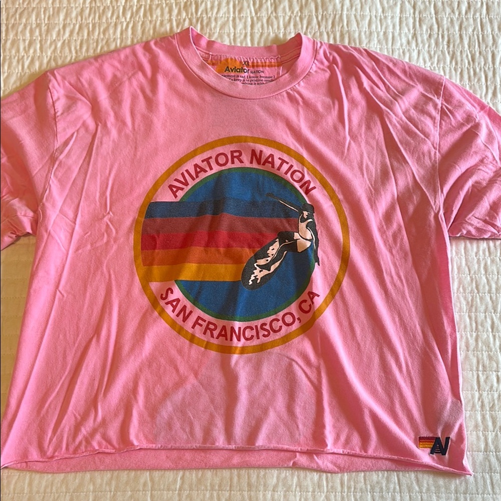 Aviator Nation Pink Graphic Tee